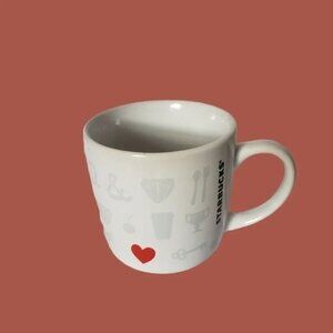 -Starbucks mug red heart white